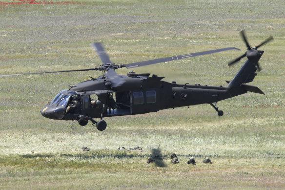 A US Black Hawk helicopter.