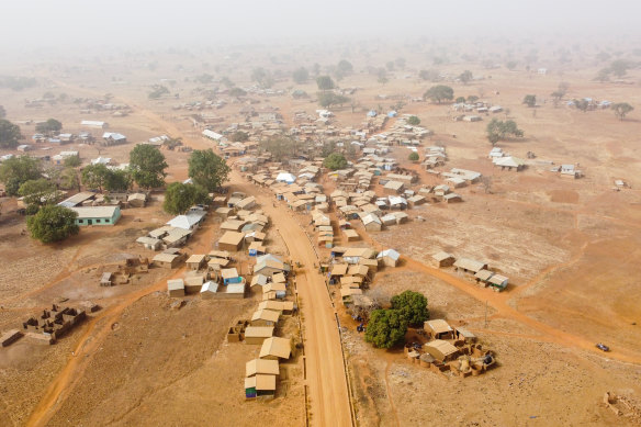 An aerial view of settlements in the Talensi.