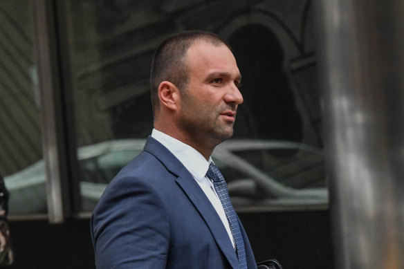 Raman Shaqiri outside court after a hearing in 2018.