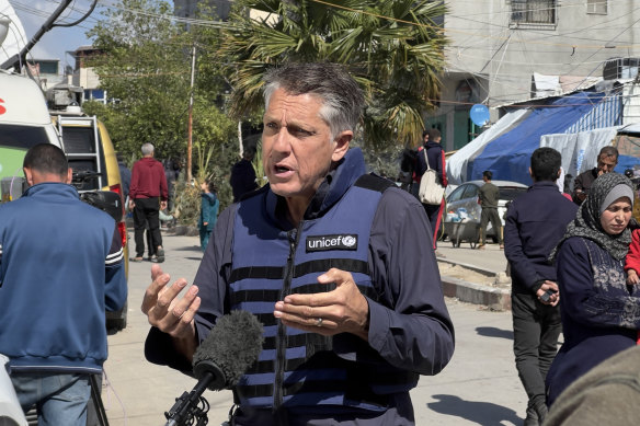 James Elder, UNICEF spokesman, photographed in Rafah, Gaza, on March 22.