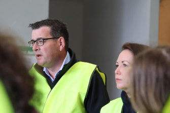 Premier Daniel Andrews in Gippsland announcing that old-growth logging is now banned in Victoria and native timber harvesting will be phased out over the next 10 years.