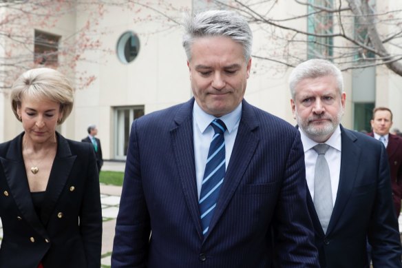 Michaelia Cash, Mathias Cormann and Mitch Fifield were among the minsters who tendered their resignations after switching support away from Mr Turnbull.