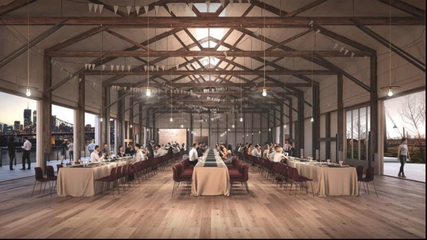 'What it will become' - New dining and exhibition space at Howard Smith Wharves.