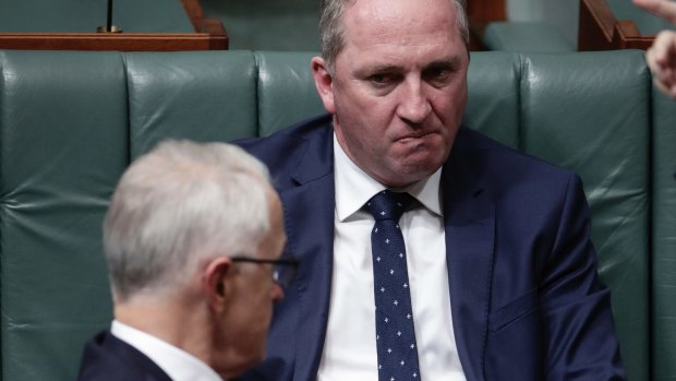 Deputy Prime Minister Barnaby Joyce and Prime Minister Malcolm Turnbull during question time last week.