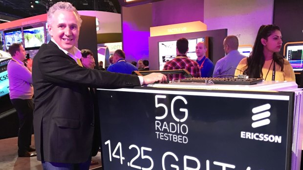 Telstra CEO Andy Penn at the Consumer Electronics Show in Las Vegas earlier this year.  For various reasons, Telstra has been trying to position itself as a 'tech company' for a while now.