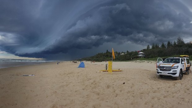Storms above Sunshine Beach in Noosa on Tuesday afternoon.