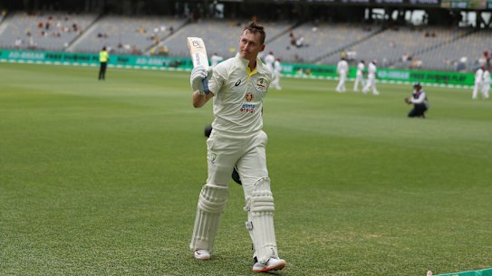 Marnus Labuschagne’s double century was witnessed by sparse crowds in Perth.