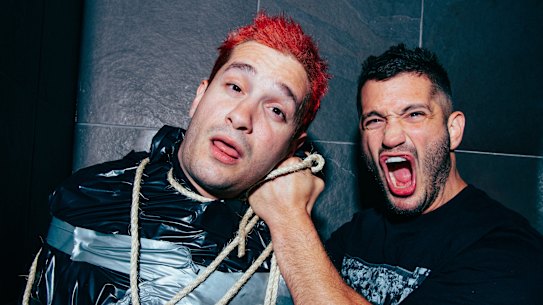 Danny (pink hair) and Michael Philippou.