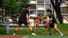 Students play basketball at RMIT Vietnam campus in Ho Chi Minh City.