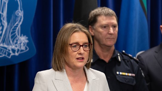 Premier Jacinta Allan with Victoria Police chief commissioner Shane Patton.