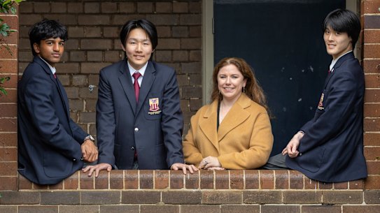 The head of English at North Sydney Boys and HSC students 