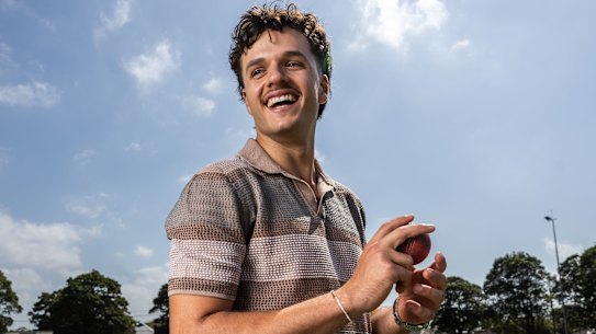 New South Wales and Australian batsman Sam Konstas poses for a photograph ahead of the Sheffield Shield season. 