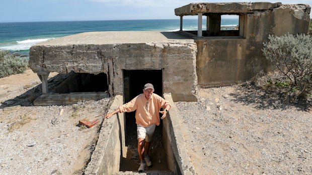 Andrew Sutherland at the former gun emplacement at Point Lonsdale Lighthouse Reserve.
