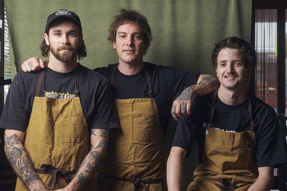 The You Beauty kitchen team (from left) Nelson Stevens, Matt Stone and Ben Simmonds.