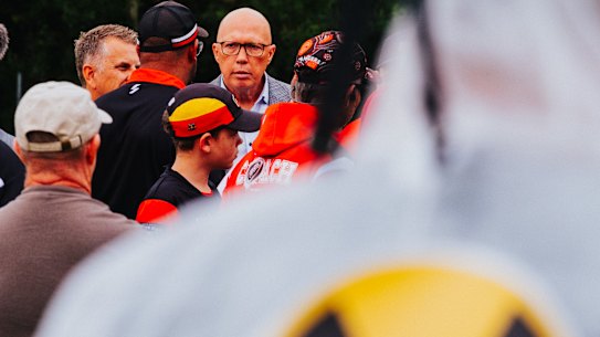 Dutton’s campaign stop in Sanctuary Point, NSW – in the seat of Gilmore – was interrupted by anti-nuclear protesters.