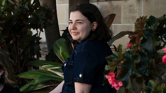 Maths associate professor Zsuzsanna Dansco (left) with one of her former students Emily Cooper at the University of Sydney.
