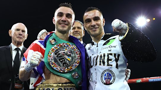 Jason (left) and Andrew Moloney will chase history in the next few days.