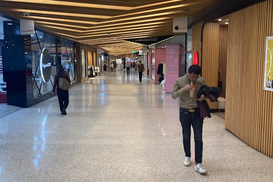 Greenwood Plaza, which adjoins North Sydney station, during the lunchtime rush on Wednesday August 21, 2024.