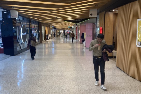 Greenwood Plaza, which adjoins North Sydney station, during the lunchtime rush on Wednesday August 21, 2024.