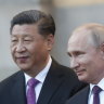 Russian President Vladimir Putin, right, and Chinese President Xi Jinping in Moscow in 2019.