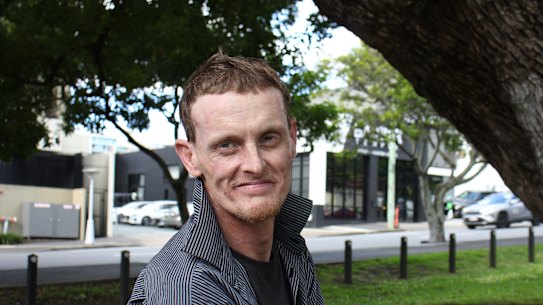 Stage technician David Hurding at Musgrove Park in Brisbane.