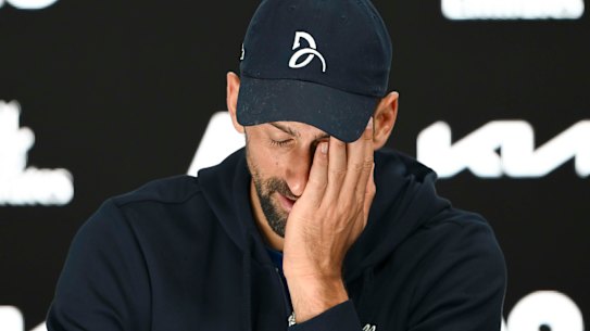 Novak Djokovic after his retirement from this year’s Australian Open.