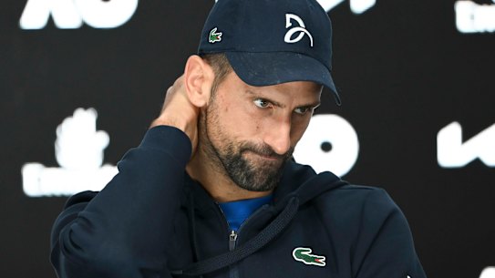 A bitterly disappointed Novak Djokovic after his Australian Open exit.