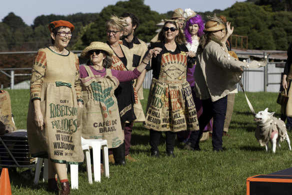 Hessians on the Field potato sack fashion parade.