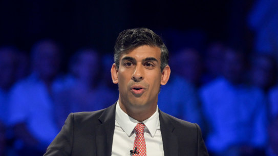 Rishi Sunak speaks during the second Conservative party membership hustings.