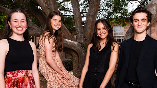 Annaliese Mustapic (dance) Gemma Stevenson (PDHPE),  Kiana Levy (Drama) and Orlando Douglas-Giles (English Extension 2) were honoured for first in course on Wednesday. 