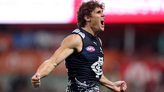 Charlie Curnow headed to Byron Bay during the Blues’ mid-season bye.