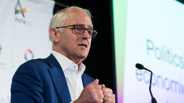 Former PM Malcolm Turnbull speaks at the Clean Energy Summit.