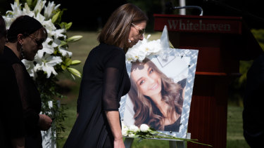 Aggie Di Mauro at the funeral for her daughter Celeste last week. 