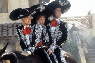 (Left to right) Steve Martin, Martin Short and Chevy Chase in Three Amigos!, the movie where Martin and Short met. 