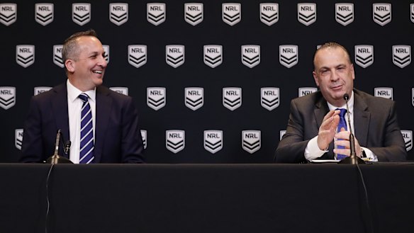 ARLC chairman Peter V'landys announces Andrew Abdo as chief executive this week.