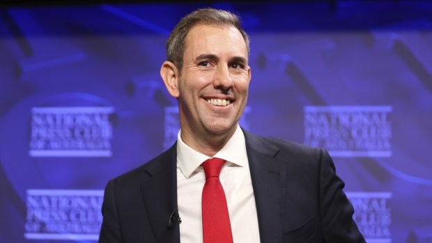 Shadow Treasurer Jim Chalmers at the National Press Club on Wednesday.