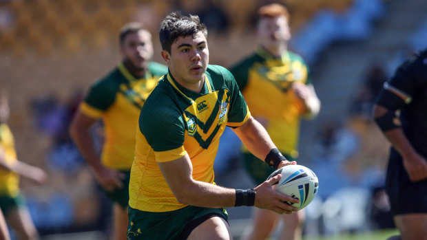 Star student: Jake Clifford takes control for the Junior Kangaroos.