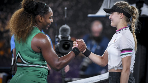 Serena Williams made short work of her opponent Eugenie Bouchard.