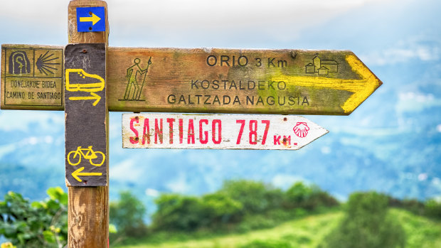 Signs on Camino de Santiago.