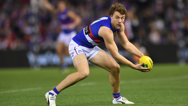Jack flash: Bulldogs midfielder Jack Macrae racked up 45 possessions in a best-on-ground performance against the Lions.