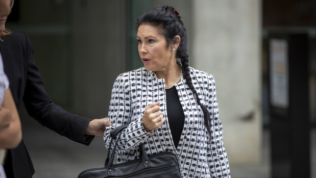 Elisabeth Mary Coman leaves Brisbane Supreme Court on Monday.