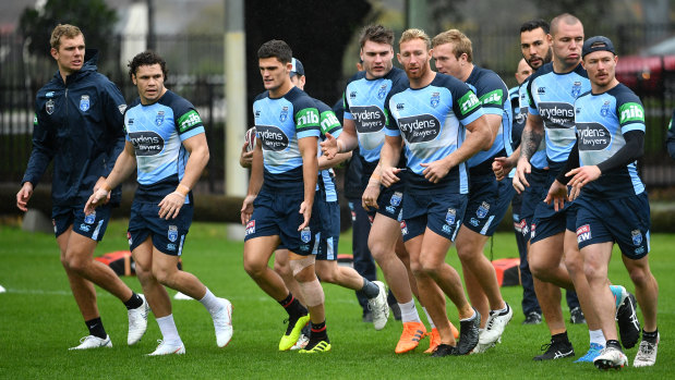 Brad Fittler's new-look Blues train in Sydney this week.