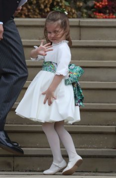 Princess Charlotte arrives for the wedding.