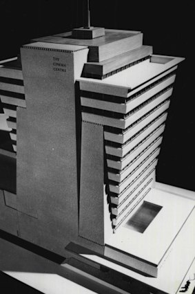 Architect’s Peter Muller’s model for Hoyts Cinema Centre in Bourke Street, Melbourne.