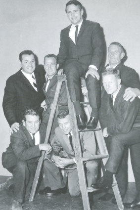 Mike Williamson (top) with clockwise: Reg Hickey, Frank Adams, Bob Skilton, Alan Killigrew, Jack Edwards and Alan Gale.