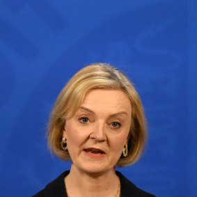 Sinking quickly: Britain’s Prime Minister Liz Truss holds a press conference that fails to reassure anyone.
