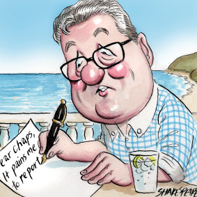 Alexander Downer. Illustration: John Shakespeare