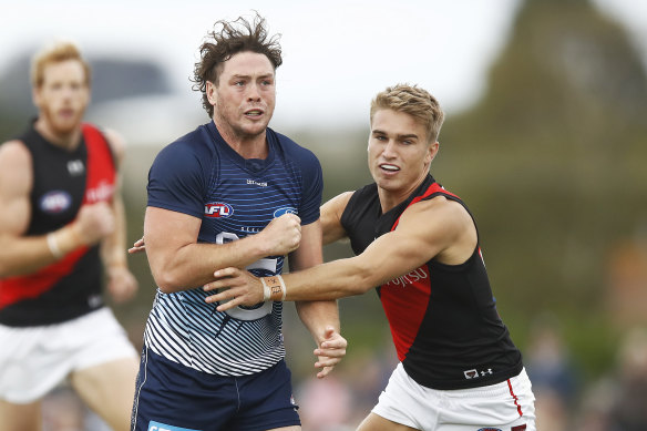 Jack Steven produced a promising display in his first game with Geelong.