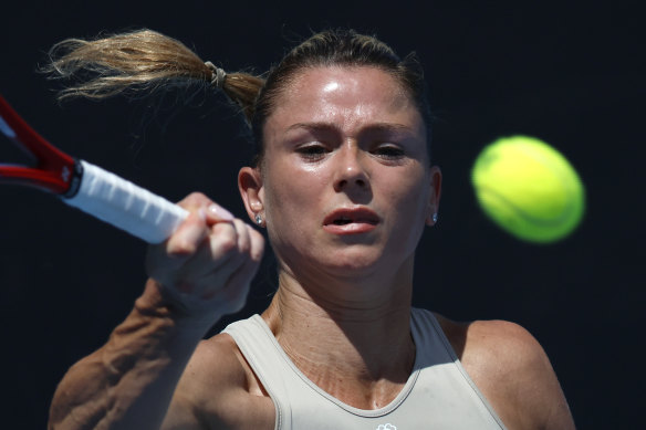 Camila Giorgi addressed the allegations against her after a comfortable first-round win at Melbourne Park. 