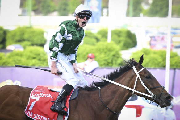 Via Sistina stunned the jam-packed crowd at the Valley with the dominant Cox Plate victory.